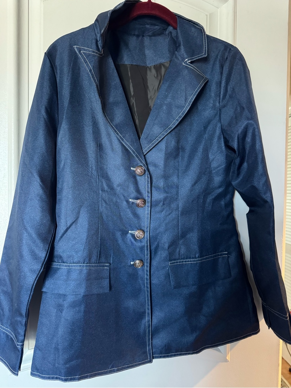 Women's Navy Blazer Jacket - Tailored lightweight size M/6